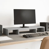 Vidaxl monitorstandaard verstelbaar 80x24x10,5 cm hout grijs sonoma - afbeelding 1