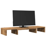 Vidaxl monitorstandaard verstelbaar 80x24x10,5cm hout artisanaal eiken - afbeelding 3