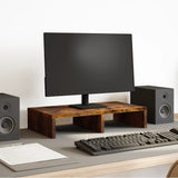 Vidaxl monitorstandaard 50x27x10 cm bewerkt hout gerookt eikenkleurig - afbeelding 1