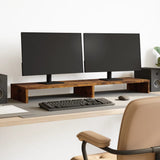 Vidaxl monitorstandaard 100x27x10 cm bewerkt hout gerookt eikenkleurig - afbeelding 1