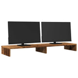Vidaxl monitorstandaard 100x27x10 cm bewerkt hout oud houtkleurig - afbeelding 3