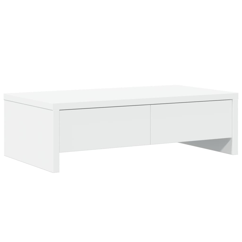 Vidaxl monitorstandaard met lades 50x27x15 cm bewerkt hout wit