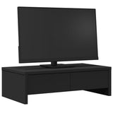 Vidaxl monitorstandaard met lades 50x27x15 cm bewerkt hout zwart - afbeelding 3