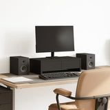 Vidaxl monitorstandaard met lades 50x27x15 cm bewerkt hout zwart - afbeelding 1