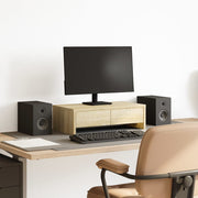 Vidaxl monitorstandaard met lades 50x27x15 cm hout sonoma eikenkleur - afbeelding 1