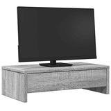 Vidaxl monitorstandaard met lades 50x27x15 cm hout grijs sonoma eiken - afbeelding 3