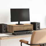 Vidaxl monitorstandaard met lades 50x27x15 cm hout artisanaal eiken - afbeelding 1