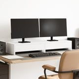 Vidaxl monitorstandaard met lades wit 100x27x15 cm bewerkt hout - afbeelding 1