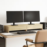 Vidaxl monitorstandaard met lades sonoma eiken 100x27x15 cm bewerkt hout - afbeelding 1