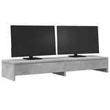 Vidaxl monitorstandaard met lades 100x27x15 cm bewerkt hout betongrijs - afbeelding 3