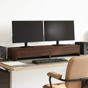 Vidaxl monitorstandaard met lades 100x27x15 cm hout bruin eikenkleur - afbeelding 1