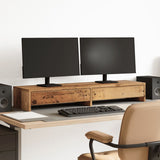 Vidaxl monitorstandaard met lades 100x27x15 cm hout oud houtkleurig - afbeelding 1