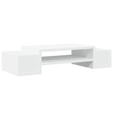 Vidaxl monitorstandaard met opbergruimte 70x27x15 cm bewerkt hout wit - afbeelding 2