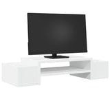 Vidaxl monitorstandaard met opbergruimte 70x27x15 cm bewerkt hout wit - afbeelding 3