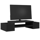 Vidaxl monitorstandaard met opbergruimte 70x27x15 cm hout zwart - afbeelding 3