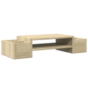 Vidaxl monitorstandaard met opbergruimte 70x27x15 cm hout sonoma eiken - afbeelding 2