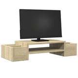 Vidaxl monitorstandaard met opbergruimte 70x27x15 cm hout sonoma eiken - afbeelding 3