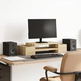Vidaxl monitorstandaard met opbergruimte 70x27x15 cm hout sonoma eiken - afbeelding 1