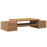 Vidaxl monitorstandaard opbergruimte 70x27x15 cm hout artisanaal eiken - afbeelding 2