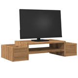 Vidaxl monitorstandaard opbergruimte 70x27x15 cm hout artisanaal eiken - afbeelding 3