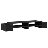 Vidaxl monitorstandaard met opbergruimte 100x27x15 cm hout zwart - afbeelding 2