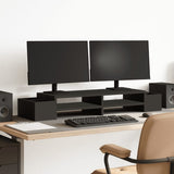 Vidaxl monitorstandaard met opbergruimte 100x27x15 cm hout zwart - afbeelding 1