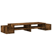 Vidaxl monitorstandaard met opslag 100x27x15 cm hout gerookt eiken - afbeelding 2