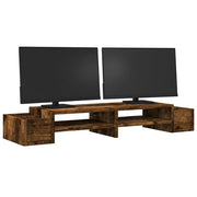 Vidaxl monitorstandaard met opslag 100x27x15 cm hout gerookt eiken - afbeelding 3