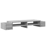 Vidaxl monitorstandaard opbergruimte 100x27x15 cm hout grijs sonoma - afbeelding 2
