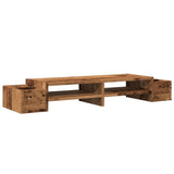 Vidaxl monitorstandaard met opbergruimte 100x27x15 cm hout oud hout - afbeelding 2