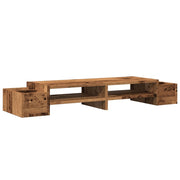 Vidaxl monitorstandaard met opbergruimte 100x27x15 cm hout oud hout - afbeelding 2