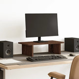 Vidaxl monitorstandaard 50x27x15 cm bewerkt hout bruin eikenkleurig - afbeelding 1