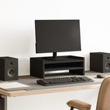 Vidaxl monitorstandaard 42x24x16 cm bewerkt hout zwart - afbeelding 1