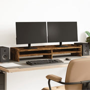 Vidaxl monitorstandaard 100x24x16 cm bewerkt hout gerookt eikenkleurig - afbeelding 1
