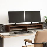 Vidaxl monitorstandaard 100x24x16 cm bewerkt hout bruin eikenkleurig - afbeelding 1