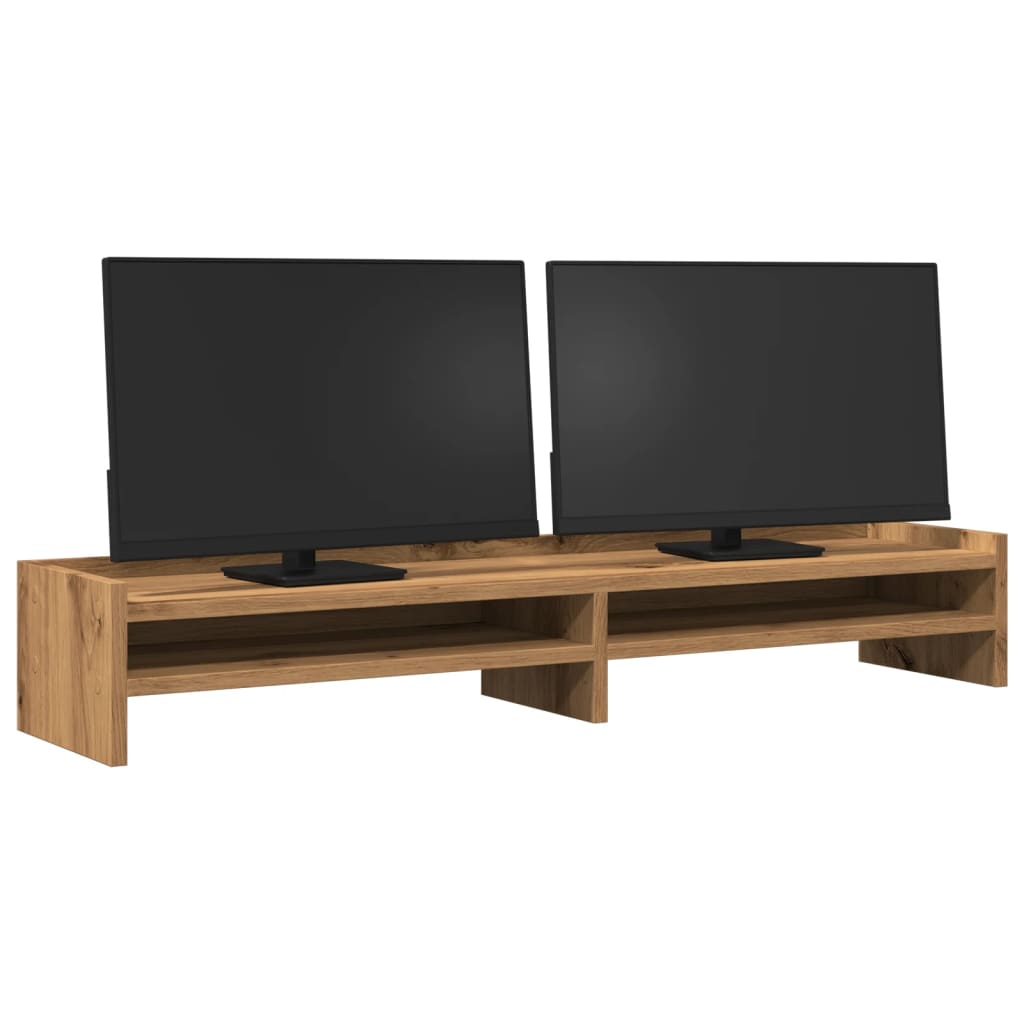 Vidaxl monitorstandaard 100x24x16 cm bewerkt hout artisanaal eiken