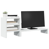 Vidaxl monitorstandaard met bureau-organizer bewerkt hout wit - afbeelding 3