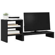 Vidaxl monitorstandaard met bureau-organizer bewerkt hout zwart - afbeelding 3