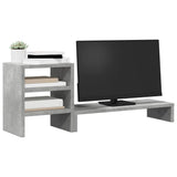 Vidaxl monitorstandaard met bureau-organizer bewerkt hout betongrijs - afbeelding 3