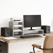Vidaxl monitorstandaard met bureau-organizer bewerkt hout betongrijs - afbeelding 1