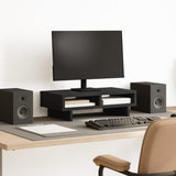 Vidaxl monitorstandaard 50x27x15 cm bewerkt hout zwart - afbeelding 1