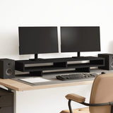 Vidaxl monitorstandaard 100x27x15 cm bewerkt hout zwart - afbeelding 1