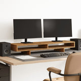 Vidaxl monitorstandaard 100x27x15 cm bewerkt hout oud houtkleurig - afbeelding 1