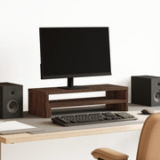 Vidaxl monitorstandaard 54x22x15 cm bewerkt hout bruin eikenkleurig - afbeelding 1