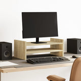 Vidaxl monitorstandaard 50x27x20 cm bewerkt hout sonoma eikenkleurig - afbeelding 1