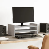 Vidaxl monitorstandaard 50x27x20 cm bewerkt hout betongrijs - afbeelding 1