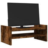 Vidaxl monitorstandaard 50x27x20 cm bewerkt hout gerookt eikenkleurig - afbeelding 3
