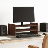 Vidaxl monitorstandaard 50x27x20 cm bewerkt hout bruin eikenkleurig - afbeelding 1