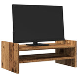 Vidaxl monitorstandaard 50x27x20 cm bewerkt hout oud houtkleurig - afbeelding 3