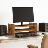 Vidaxl monitorstandaard 50x27x20 cm bewerkt hout oud houtkleurig - afbeelding 1